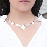 SILVER AND AQUAMARINE CHOKER NECKLACE