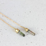18 CT GOLD CHAIN AND TOURMALINE EARRINGS