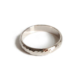 ALLIANCE 3 MM HOMME DEMI-JONC MARTELÉ OR 18 CT