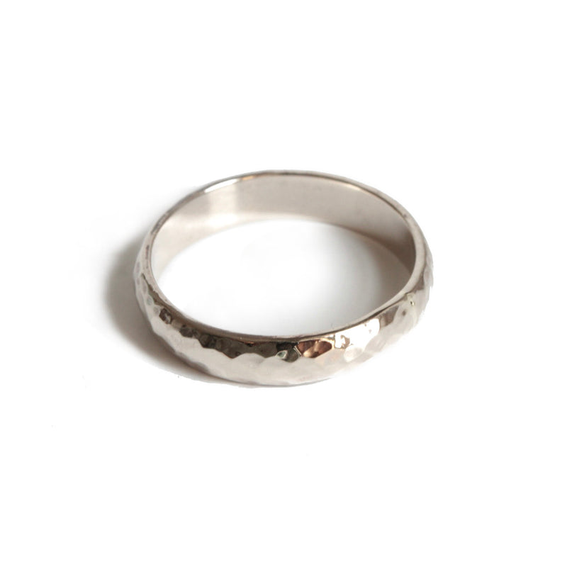 ALLIANCE 3 MM HOMME DEMI-JONC MARTELÉ OR 18 CT