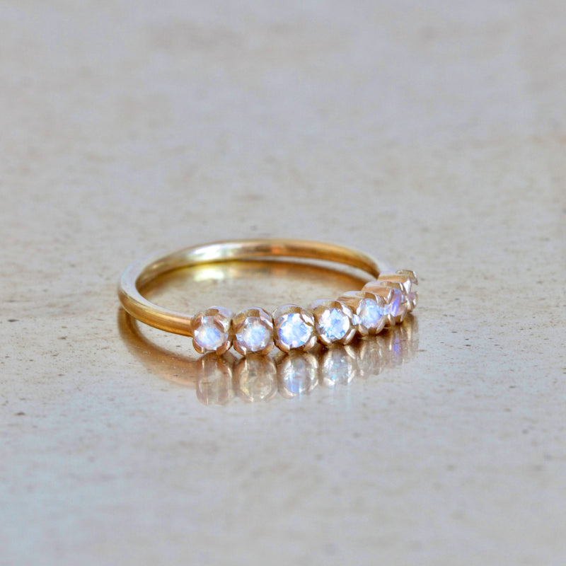 BAGUE IVY PIERRES DE LUNE OR 18 CT