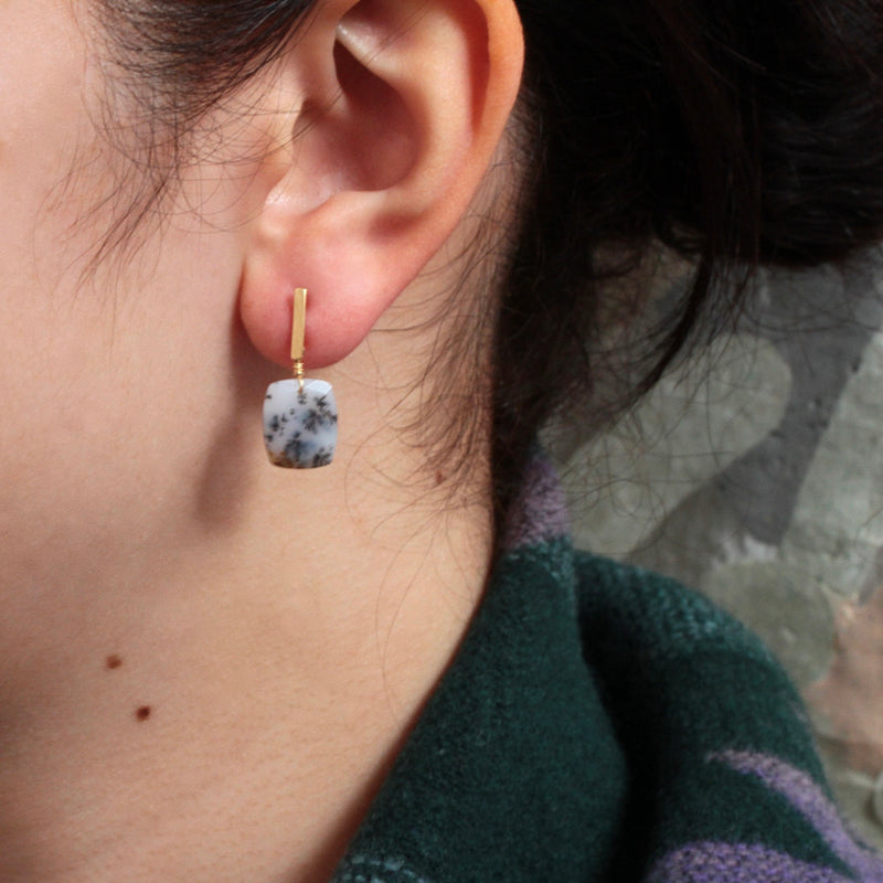 BOUCLES D'OREILLES AGATE PAYSAGE