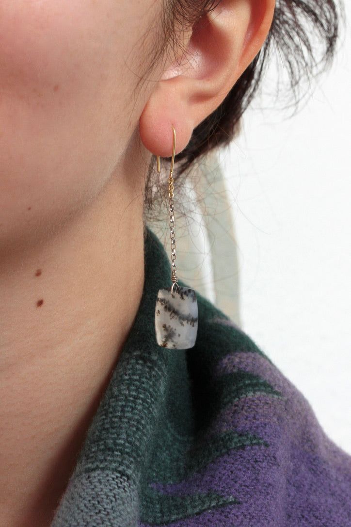 BOUCLES D'OREILLES CHAINES AGATES PAYSAGES
