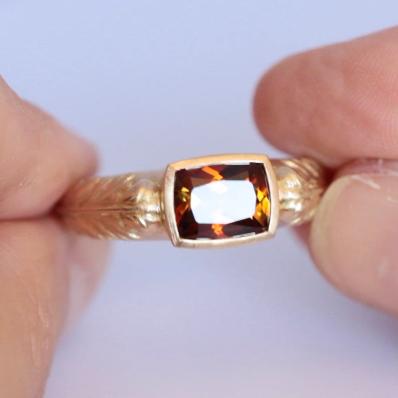 ARTICLE INDISPONIBLE / BAGUE HOMME TOURMALINE WHISKEY