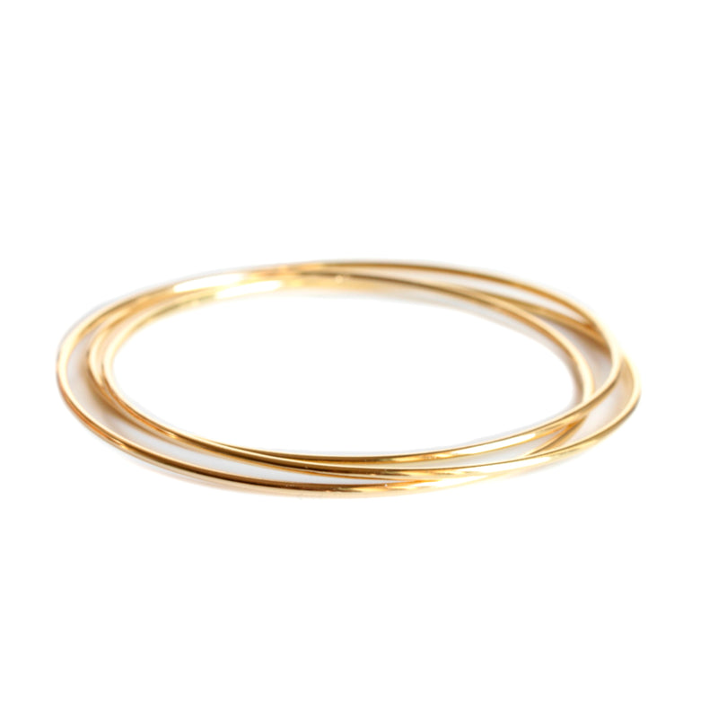 BRACELET ROND GINGER 3 JONCS OR 18 CT