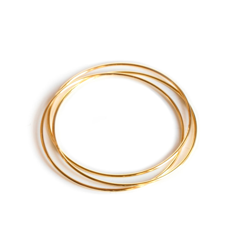 BRACELET ROND GINGER 3 JONCS OR 18 CT