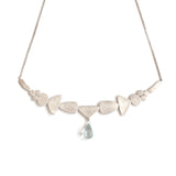 SILVER AND AQUAMARINE CHOKER NECKLACE