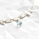 SILVER AND AQUAMARINE CHOKER NECKLACE