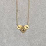 DUNE NECKLACE 3, 18 CT GOLD AND SALT AND PEPPER DIAMONDS