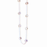 Sautoir en or rose avec améthystes lilas, création Alice Magnin Atelier