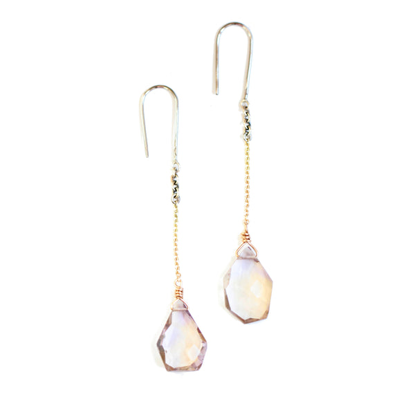 BOUCLES D'OREILLES CHAINES AMÉTRINES
