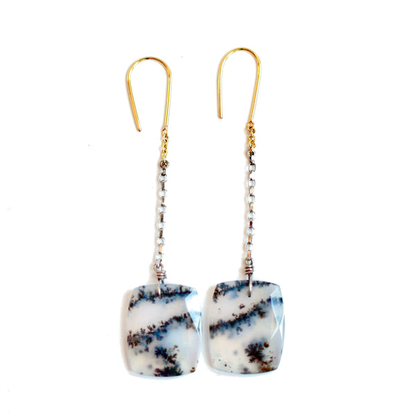 BOUCLES D'OREILLES CHAINES AGATES PAYSAGES