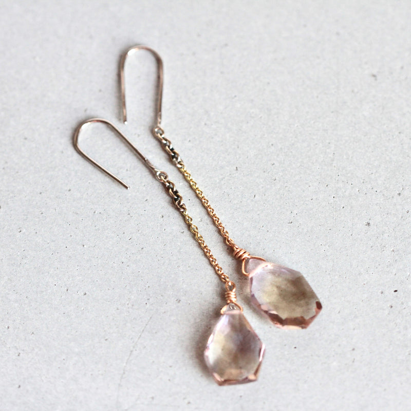 BOUCLES D'OREILLES CHAINES AMÉTRINES