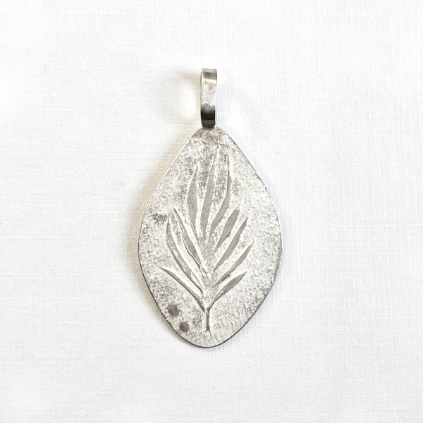 Pendentif feuille argent