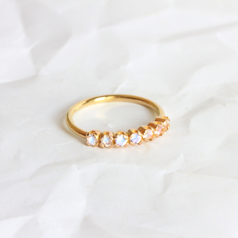 BAGUE IVY PIERRES DE LUNE OR 18 CT