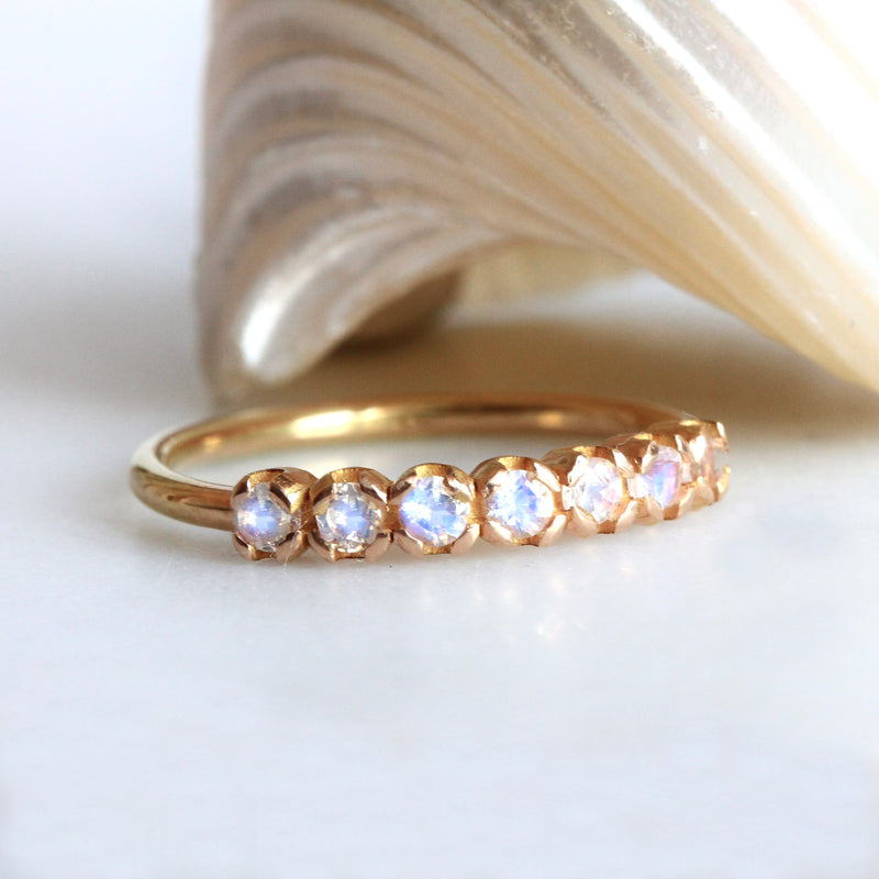 BAGUE IVY PIERRES DE LUNE OR 18 CT