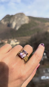 RING JOSÉPHINE AMÉTRINE ON CHAMPAGNE GOLD ONE OFF PIECE
