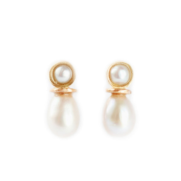 EARRING 4 PEARLS 18 CT GOLD