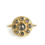 DUNE RING DIAMONDS PEPPERS AND SALTS AND 18 CT GOLD
