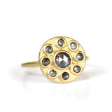 DUNE RING DIAMONDS PEPPERS AND SALTS AND 18 CT GOLD